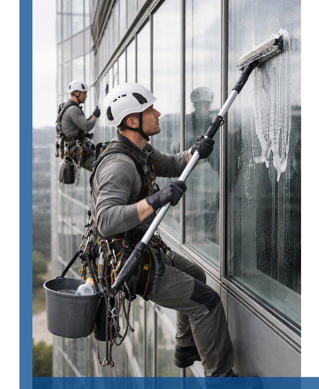 Высотная мойка сплошного остекления с выездом в Вольске