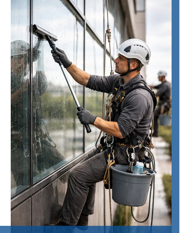 Мойка стеклянных фасадов в Вольске от 203 р. | ВЫСОТНИК-Вль