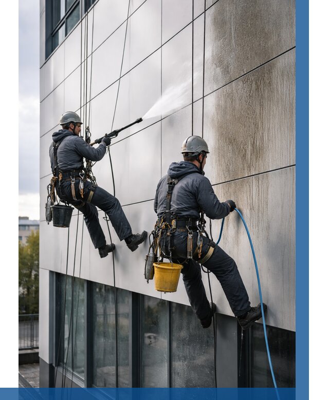 Мойка фасада из композита в Вольске по цене от 304 р. | ВЫСОТНИК-Вль