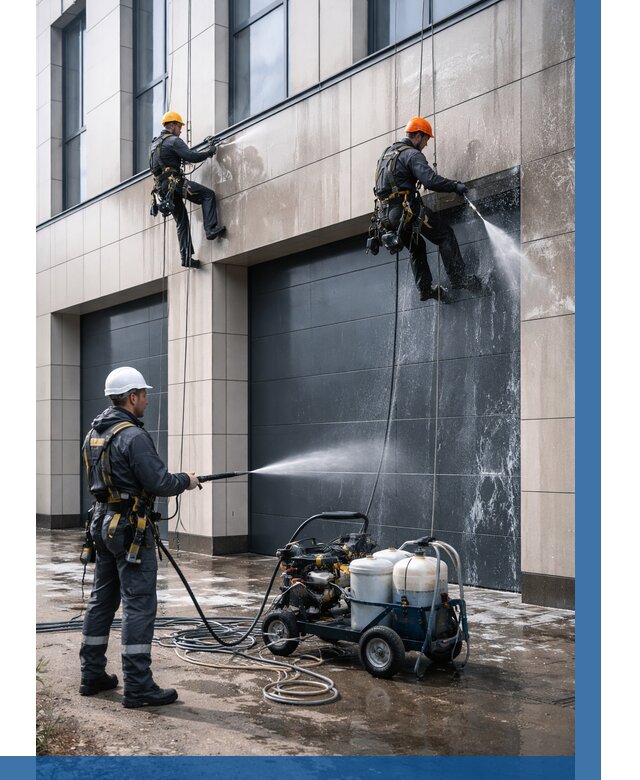 Послестроительная мойка фасада в Вольске от 304 р. | ВЫСОТНИК-Вль