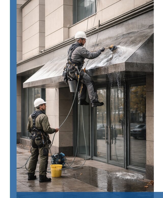 Профессиональная мойка козырьков и навесов в Вольске