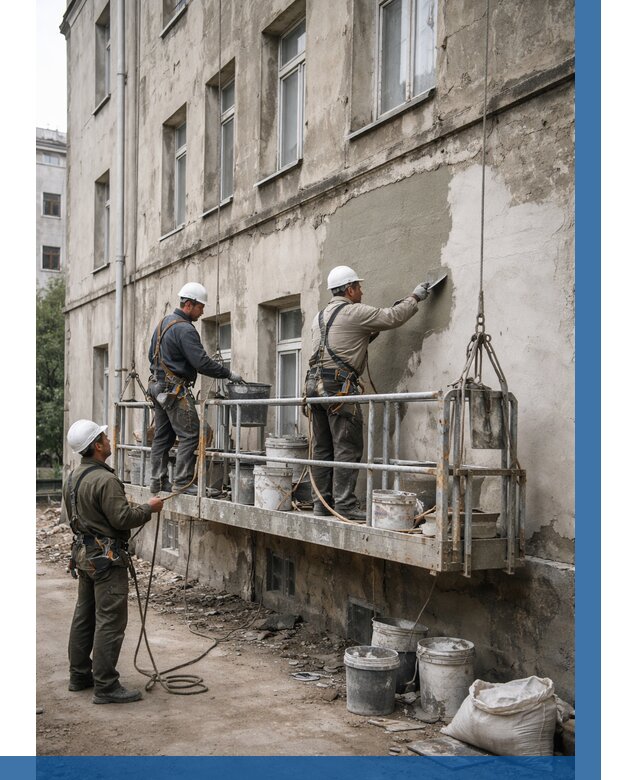 Капитальный ремонт фасада в Вольске от 4253 р. | ВЫСОТНИК-Вль