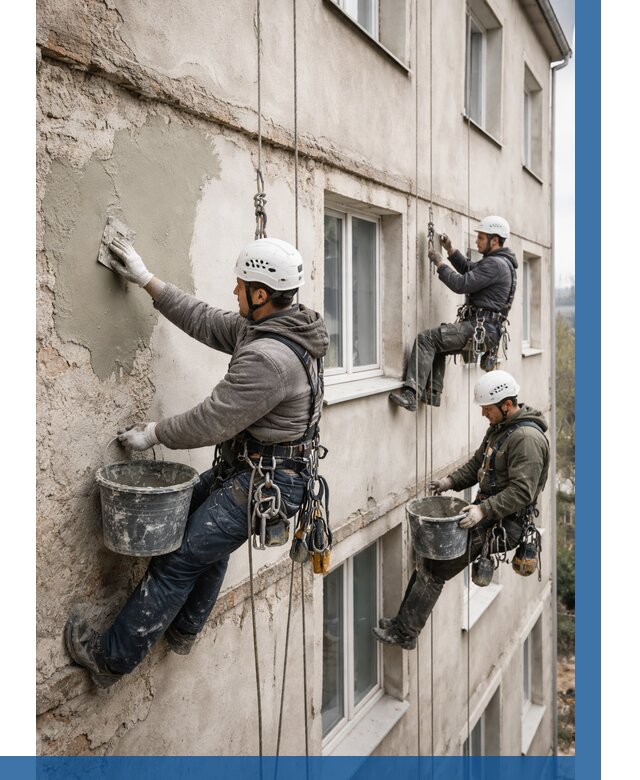 Ремонт штукатурного фасада в Вольске от 760 р. под ключ | ВЫСОТНИК-Вль