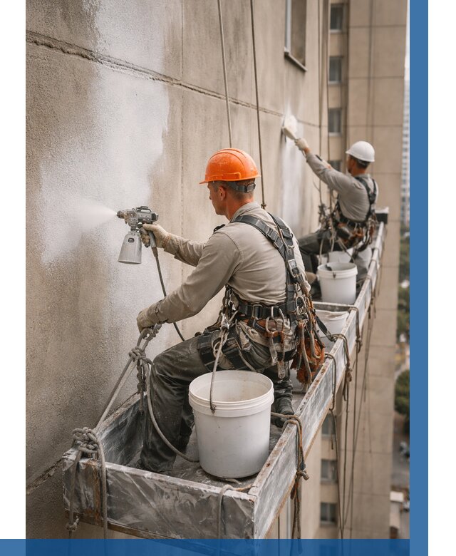 Грунтовка фасада на высоте в Вольске от 122 р. | ВЫСОТНИК-Вль