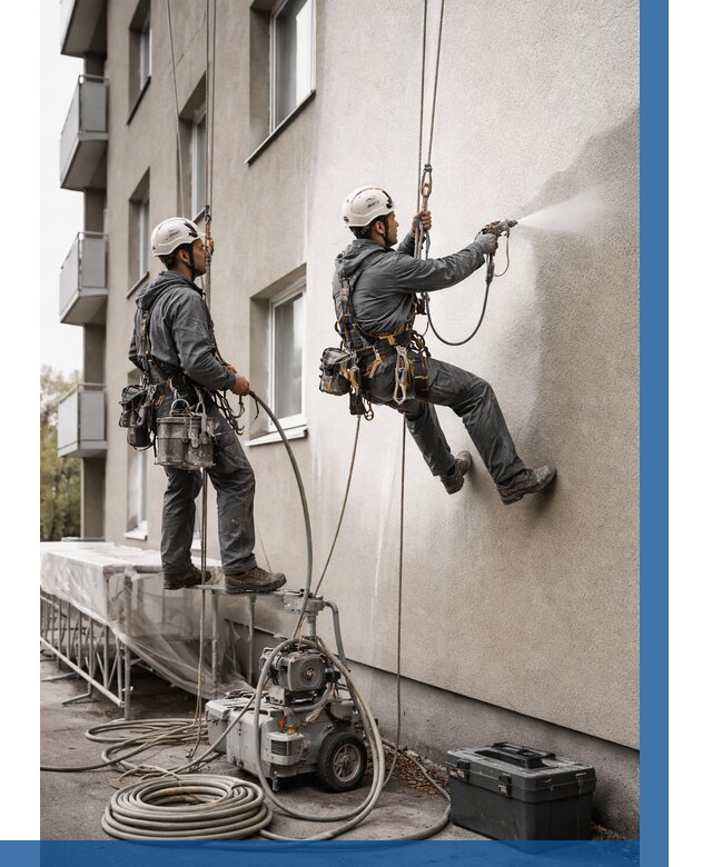 Безвоздушная покраска фасада в Вольске от 223 р/м² | ВЫСОТНИК-Вль