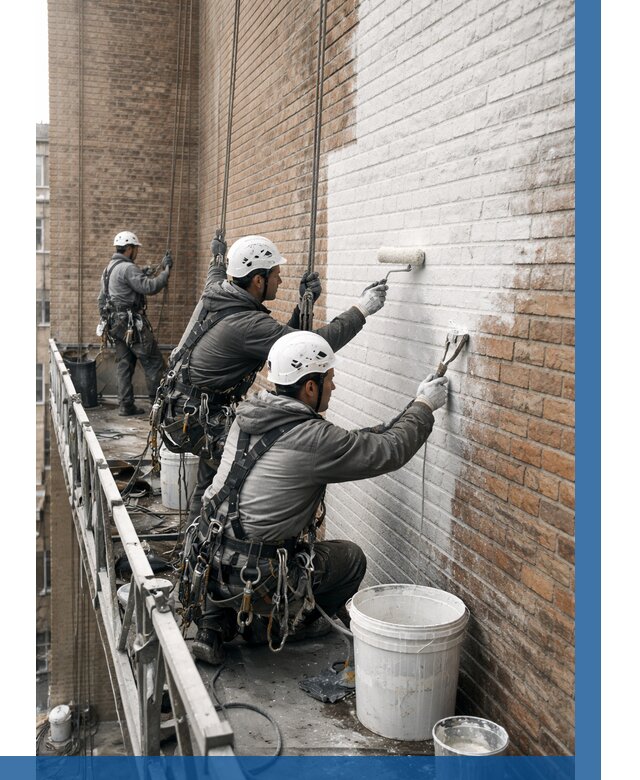 Покраска кирпичного фасада в Вольске от 354 р. | ВЫСОТНИК-Вль