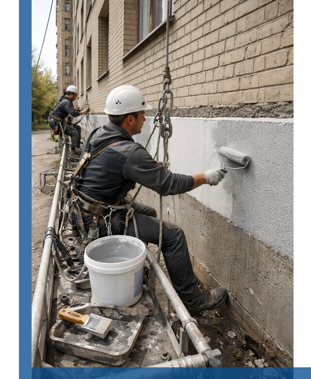 Окраска цоколя здания в Вольске профессионально и надежно