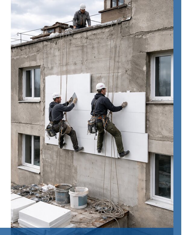 Утепление фасада пенополистиролом в Вольске от 1823 р. | ВЫСОТНИК-Вль