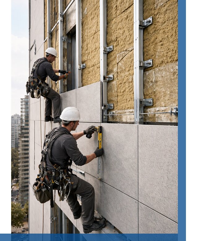 Монтаж вентилируемого фасада в Вольске от 3544 р. | ВЫСОТНИК-Вль