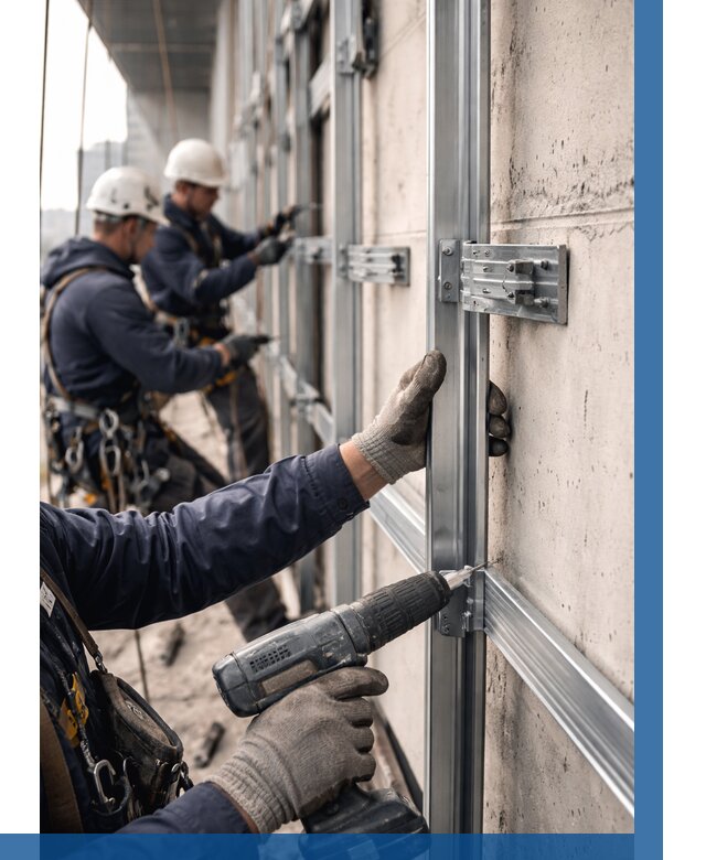 Монтаж подсистемы вентфасада в Вольске от 861 р. | ВЫСОТНИК-Вль