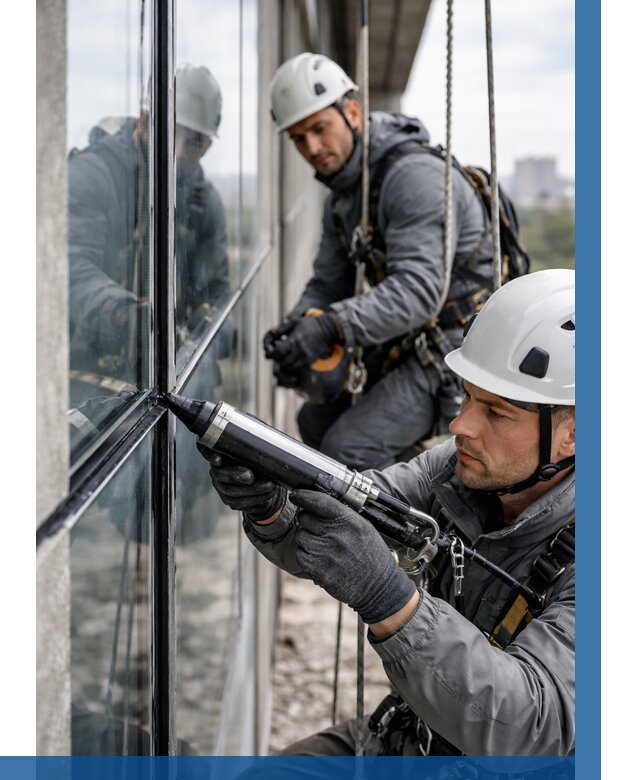 Герметизация витражных швов в Вольске от 658 р. | ВЫСОТНИК-Вль