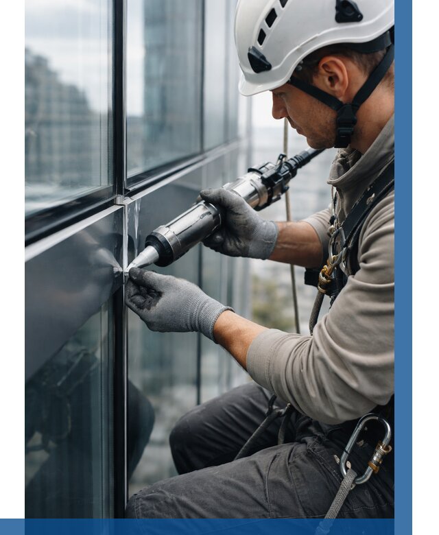 Герметизация стыков витража в Вольске от 1215 р. | ВЫСОТНИК-Вль