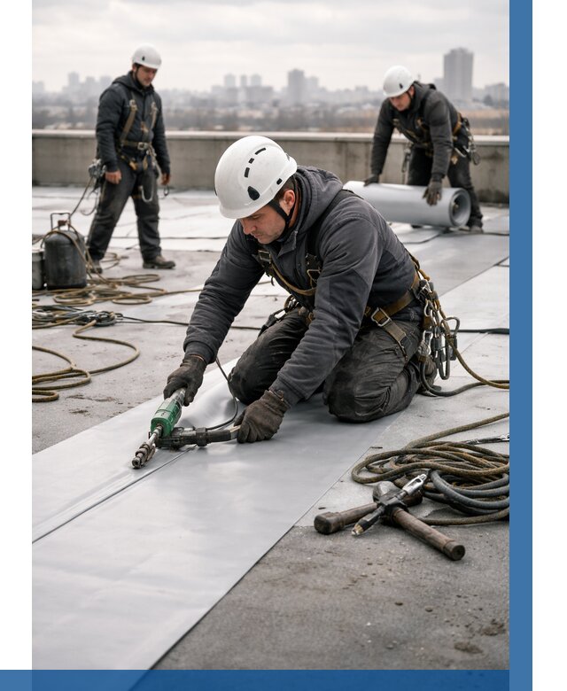 Ремонт мембранной кровли в Вольске от 1823 р./м2 | ВЫСОТНИК-Вль