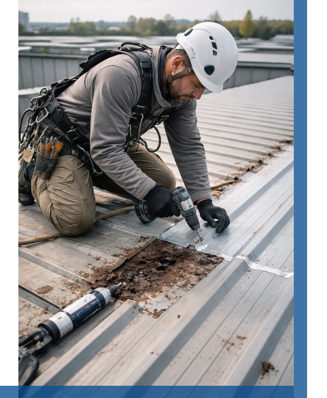 Ремонт профнастила на кровле в Вольске от 709 р. | ВЫСОТНИК-Вль