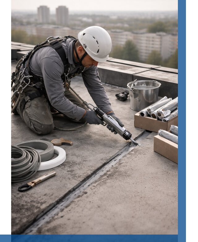 Герметизация швов кровли в Вольске от 456 р./м2 | ВЫСОТНИК-Вль