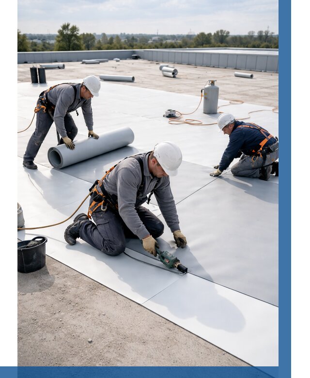 Монтаж мембранной кровли под ключ в Вольске от 1215 р. | ВЫСОТНИК-Вль