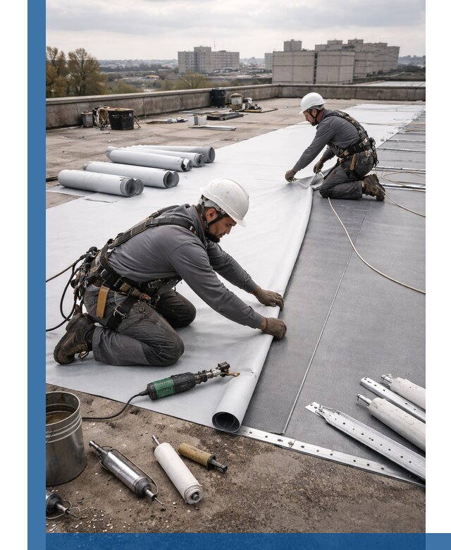 Монтаж мембранной кровли в Вольске для промышленных зданий