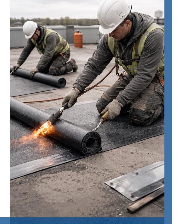 Монтаж наплавляемой кровли в Вольске от 861 р. — ВЫСОТНИК-Вль