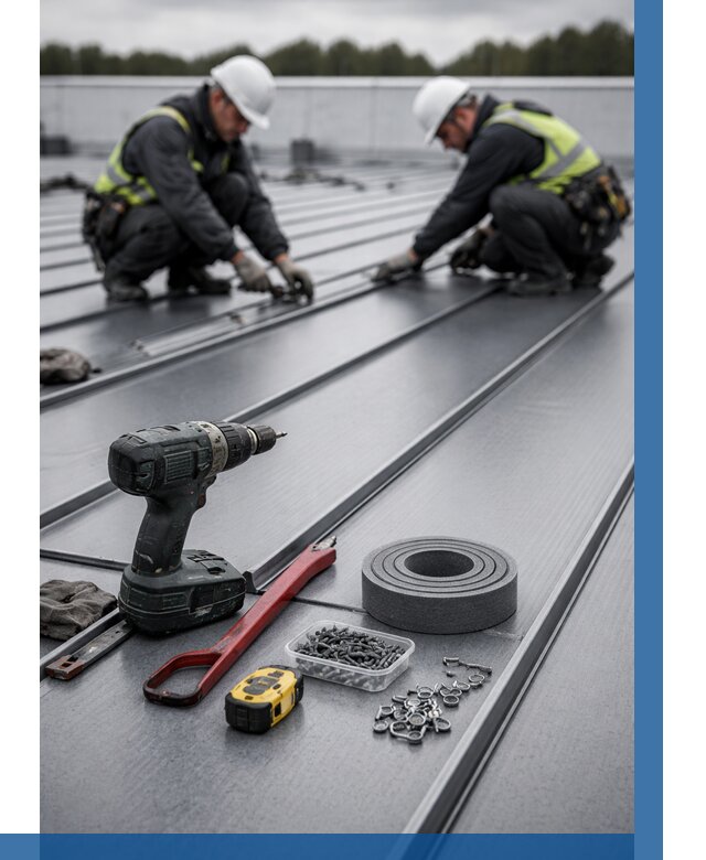 Монтаж фальцевой кровли в Вольске от 1823 р. | ВЫСОТНИК-Вль