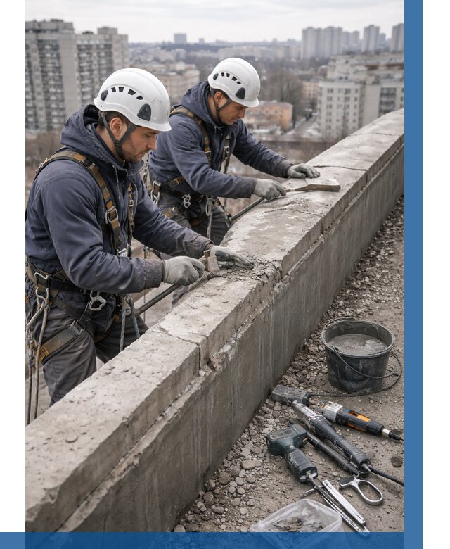 Ремонт парапета на кровле в Вольске от 1519 р. | ВЫСОТНИК-Вль