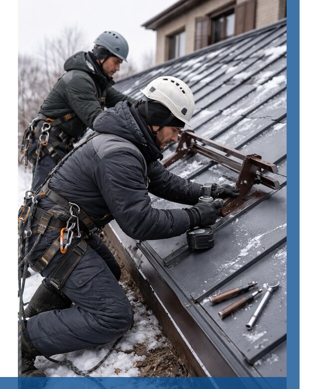 Монтаж снегозадержателей в Вольске от 456 р. | ВЫСОТНИК-Вль