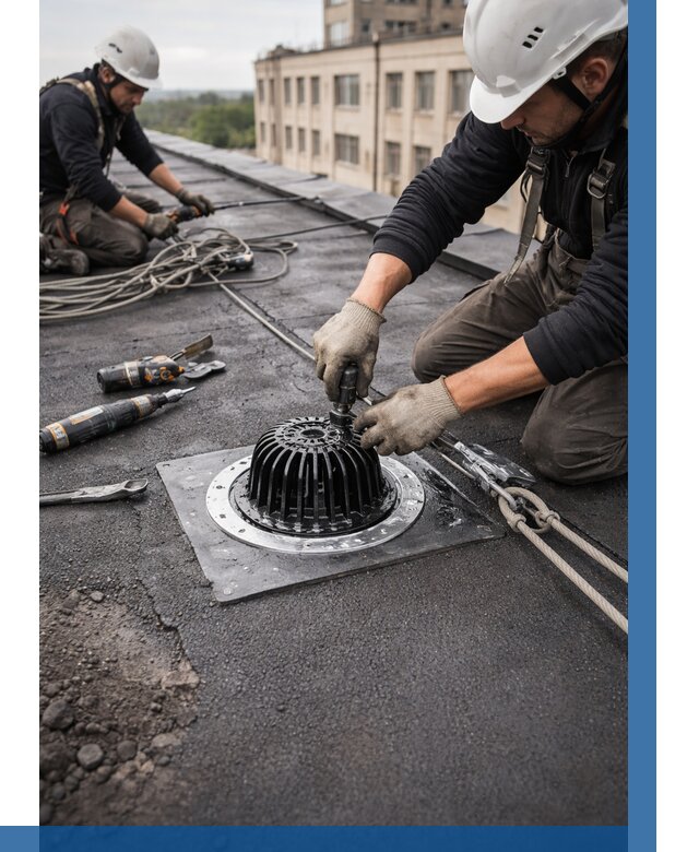 Установка водосточных воронок в Вольске цена от 3544 р. | ВЫСОТНИК-Вль