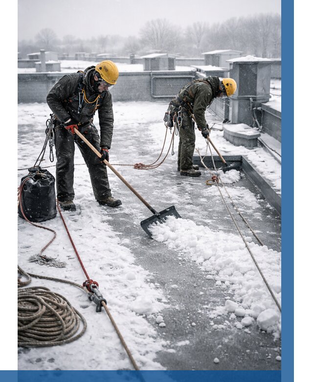 Очистка крыши от снега в Вольске от 7595 р. | ВЫСОТНИК-Вль