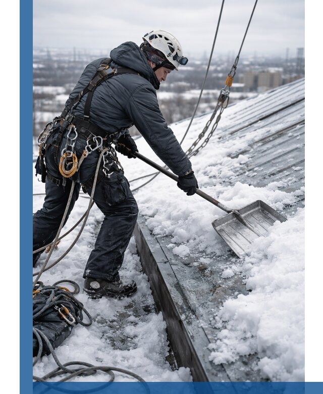 Профессиональная очистка кровли от снега и наледи в Вольске