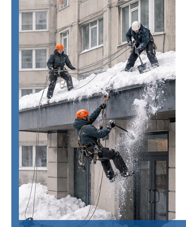 Безопасная очистка навесов от снега в Вольске круглогодично