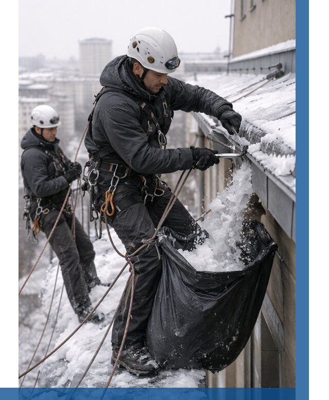 Аварийная очистка крыши в Вольске под ключ от 304 р. | ВЫСОТНИК-Вль