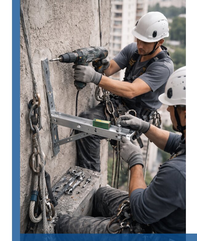 Установка кронштейнов кондиционера и крепежа в Вольске
