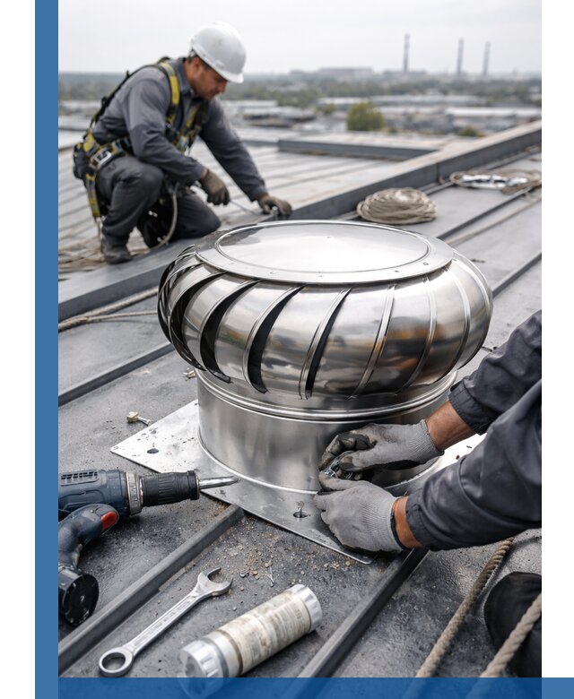 Установка дефлекторов на кровле в Вольске профессионально