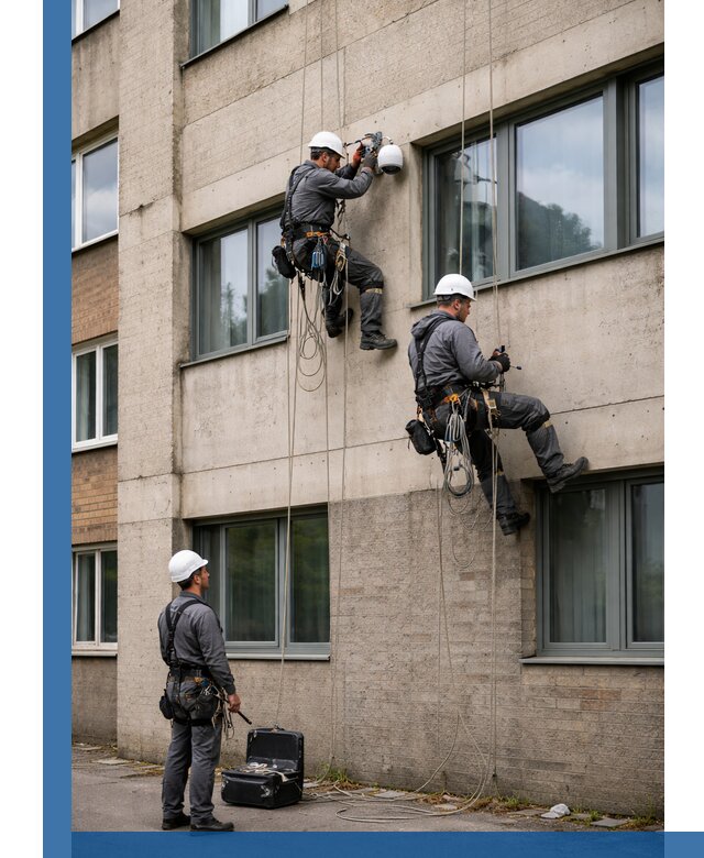 Монтаж фасадных камер видеонаблюдения в Вольске под ключ