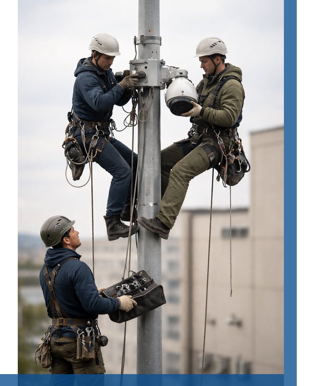 Установка видеокамер на мачте в Вольске от 8608 р. | ВЫСОТНИК-Вль