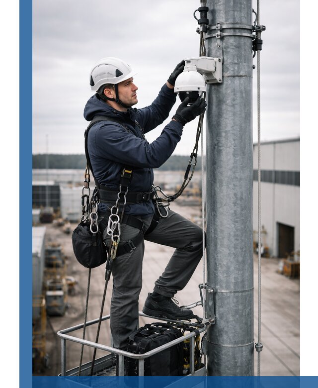 Профессиональная установка видеокамер на мачте в Вольске
