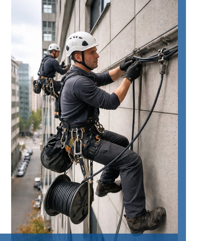 Прокладка кабеля по фасаду в Вольске от 354 р. | ВЫСОТНИК-Вль