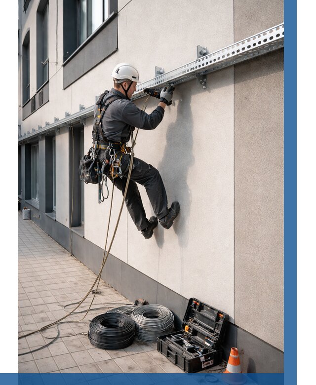 Монтаж кабельных лотков на фасаде в Вольске от 1215 р. | ВЫСОТНИК-Вль