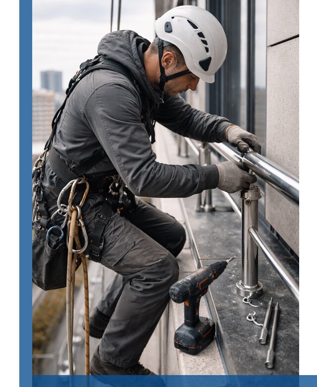 Монтаж ограждений на высоте в Вольске для зданий и конструкций