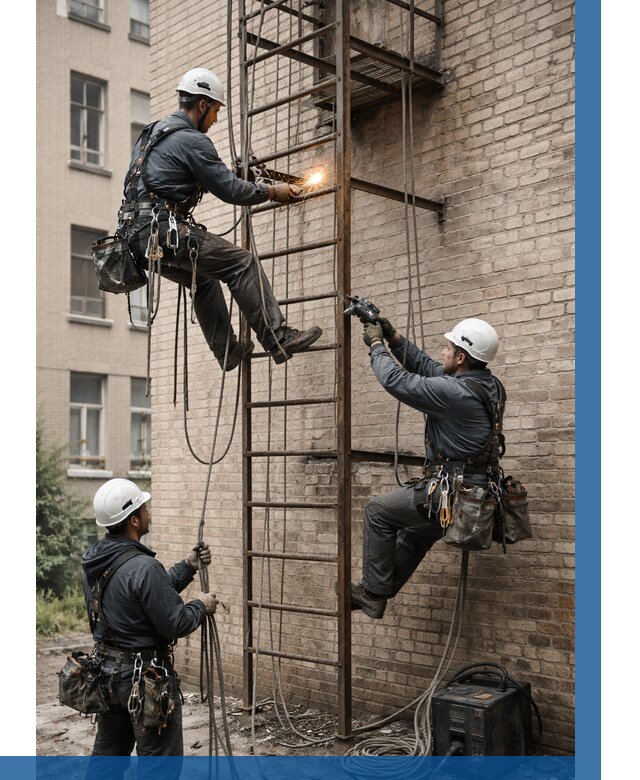 Ремонт пожарной лестницы в Вольске от 7595 р. | ВЫСОТНИК-Вль