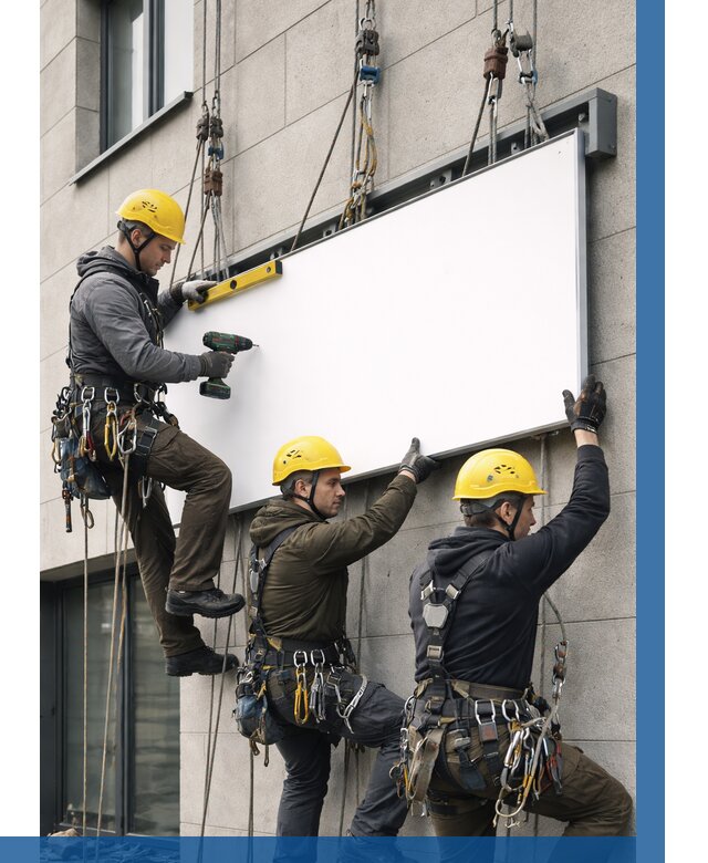 Монтаж рекламной вывески в Вольске от 8102 р. | ВЫСОТНИК-Вль