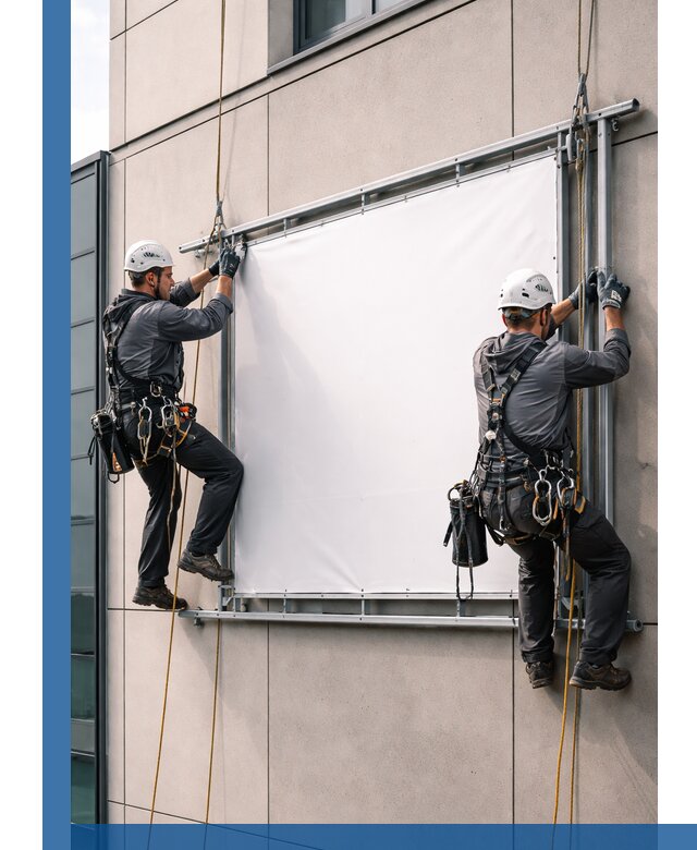 Монтаж наружной рекламной вывески в Вольске под ключ