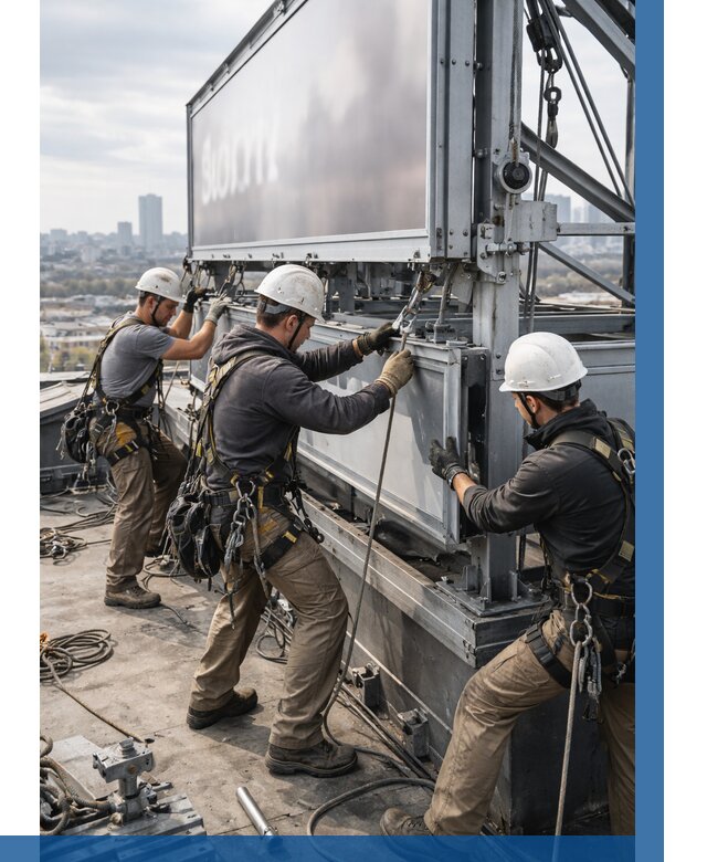 Монтаж крышной рекламной конструкции в Вольске от 60762 р.|ВЫСОТНИК-Вль