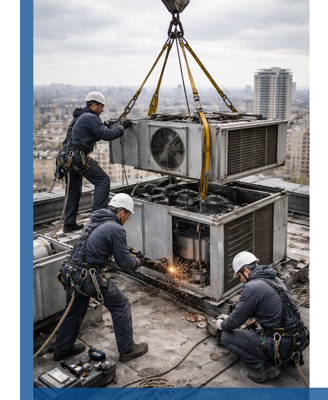 Демонтаж крышной установки в Вольске любой сложности