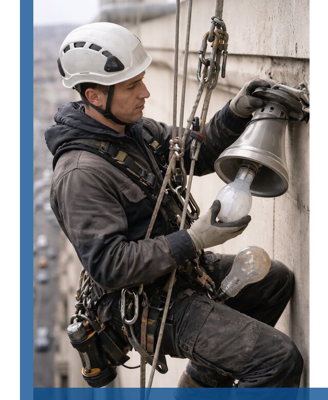 Замена ламп на высоте в Вольске профессионально и быстро