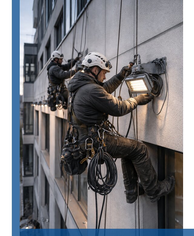 Монтаж фасадного освещения в Вольске установка и подключение