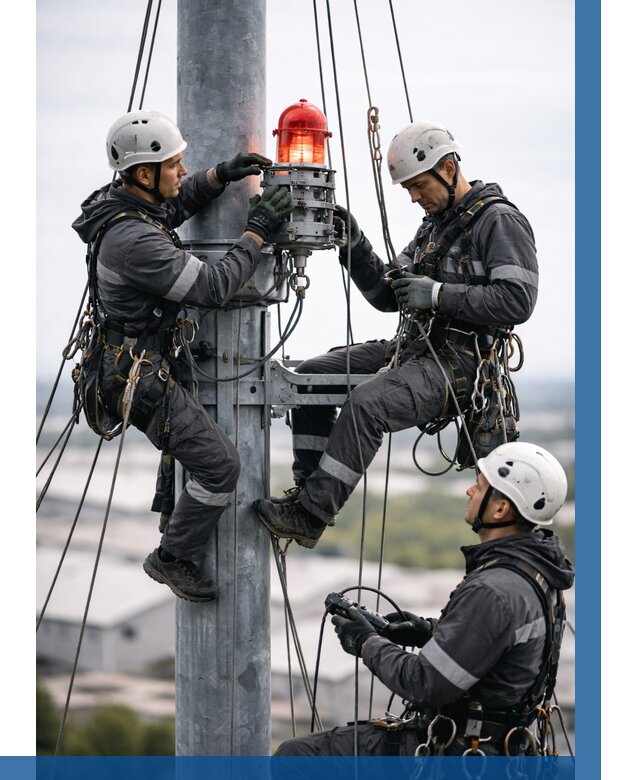 Монтаж заградительных огней в Вольске от 8608 р. | ВЫСОТНИК-Вль