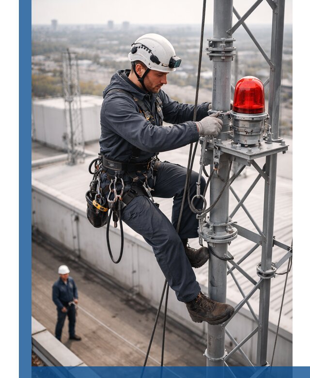 Монтаж заградительных огней и обслуживание объектов в Вольске
