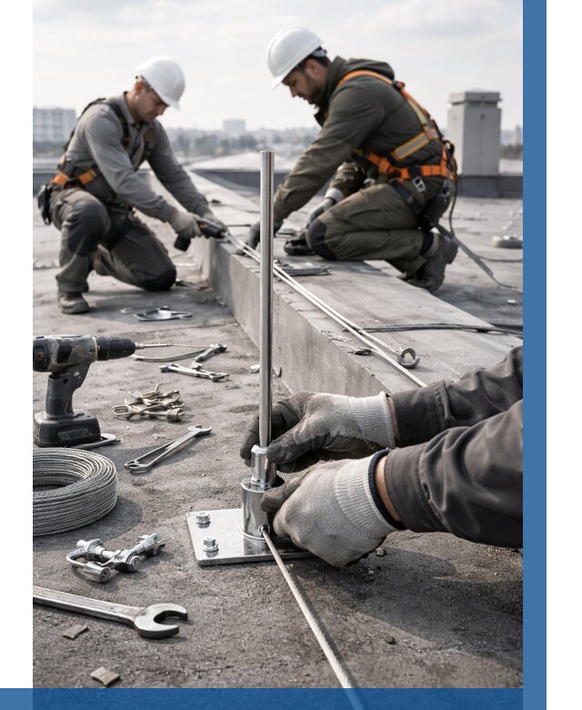 Монтаж молниезащиты на кровле в Вольске цена от 25318 р. | ВЫСОТНИК-Вль