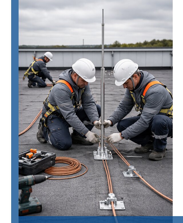 Монтаж молниезащиты на кровле в Вольске под ключ с гарантией