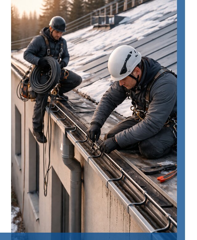 Монтаж греющего кабеля на кровле в Вольске от 456 р. | ВЫСОТНИК-Вль